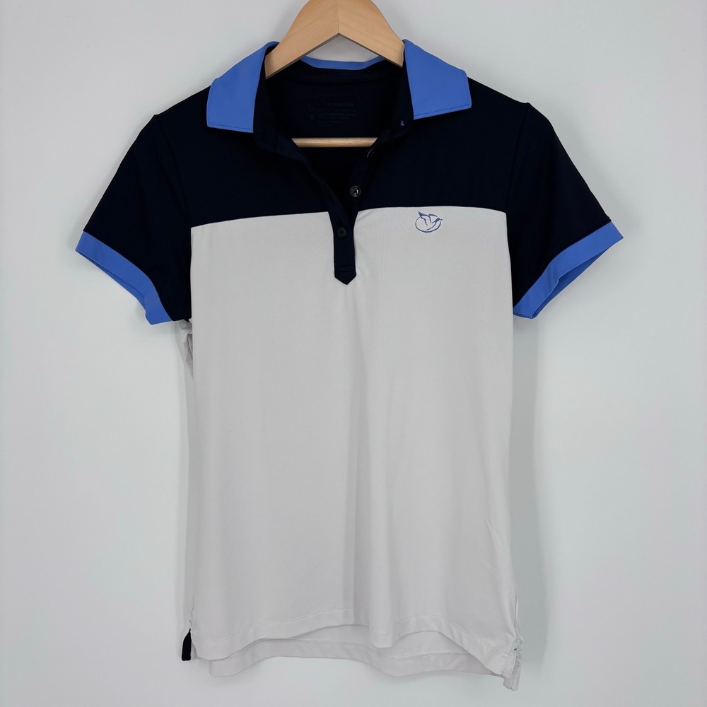 Peter Millar Womens Crown Sport Colorblock Polo Shirt Size Small Golf Top